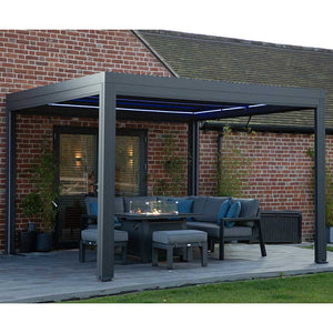 Supremo Belfort Grey Square Pergola with Curtains & LEDs (3m x 3m) image 7