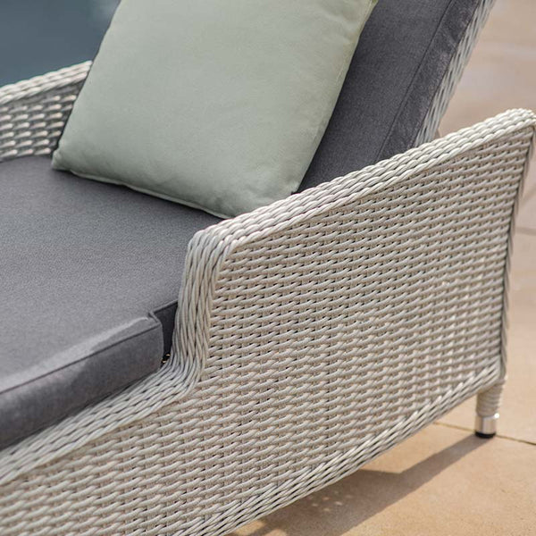 Bramblecrest Monterey Dove Grey Rattan Sun Lounger with Side Table image 4