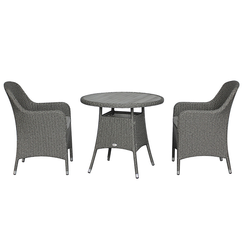 Bramblecrest Tetbury Bistro Set in Pewter Weave image 0