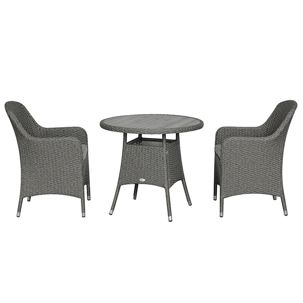 Bramblecrest Tetbury Bistro Set in Pewter Weave image 1