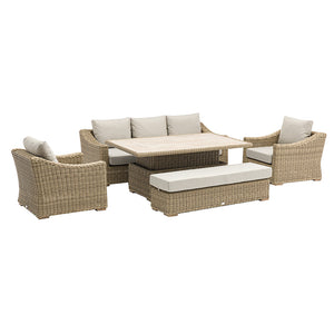 Bramblecrest Fairford 3-Seat Sofa Lounge Set in Walnut Rattan image 2