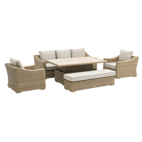 Bramblecrest Fairford 3-Seat Sofa Lounge Set in Walnut Rattan image 2