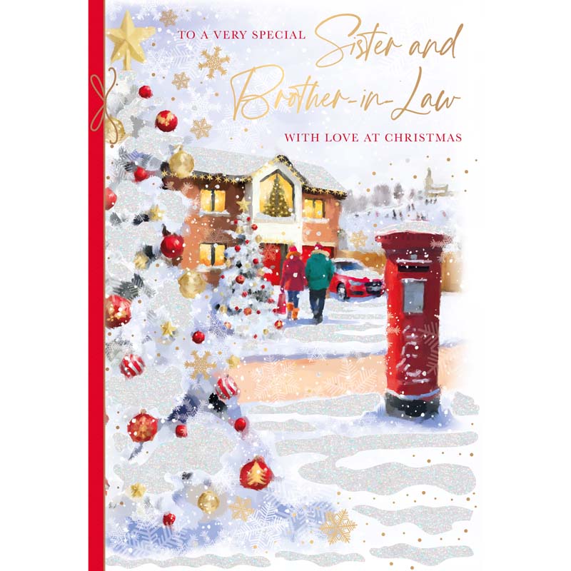 Words N Wishes Couple Walking In Snowy Scene Christmas Card image 0