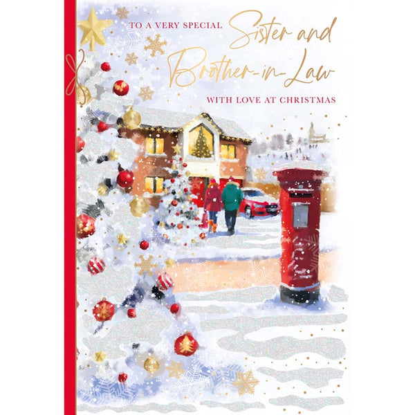 Words N Wishes Couple Walking In Snowy Scene Christmas Card image 0
