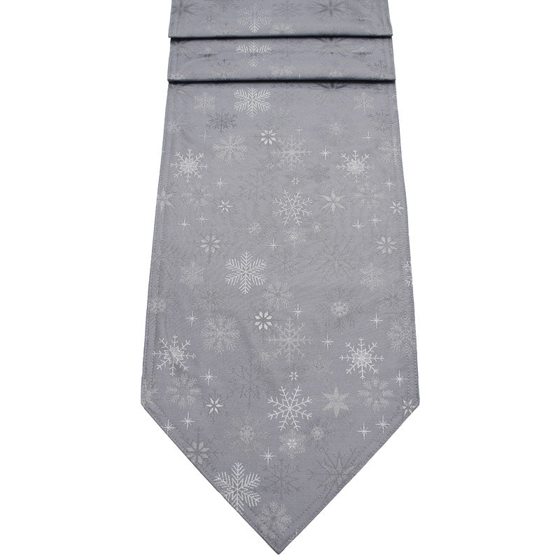 Peggy Wilkins Snow Crystal Table Runner - Grey image 0