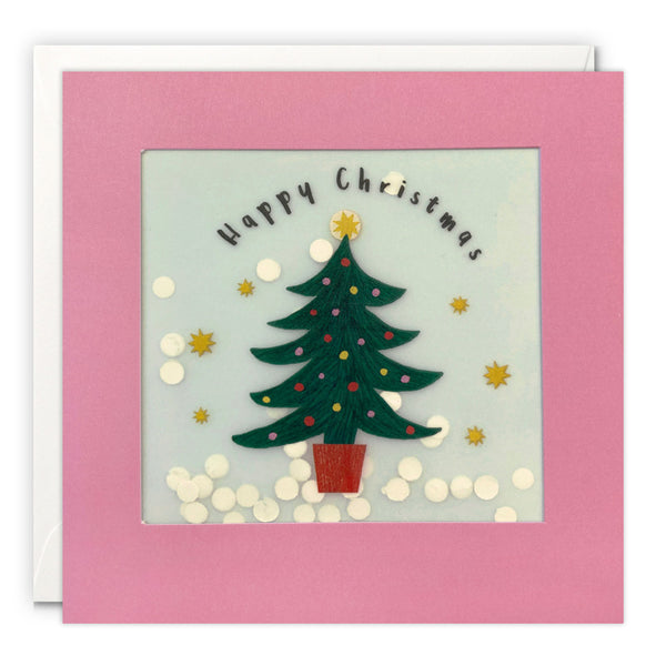 James Ellis Pink Christmas Tree Card image 0