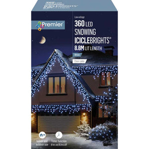 Premier 360 LED SNOWING ICICLEBRIGHTS with Timer - White image 1
