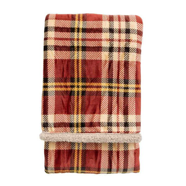 Kilburn & Scott Tartan Sherpa Throw in Red image 6