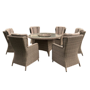 Orchard Life Braeburn 6 Seat Round Garden Dining Set with 140cm Table &amp; Lazy Susan image 0