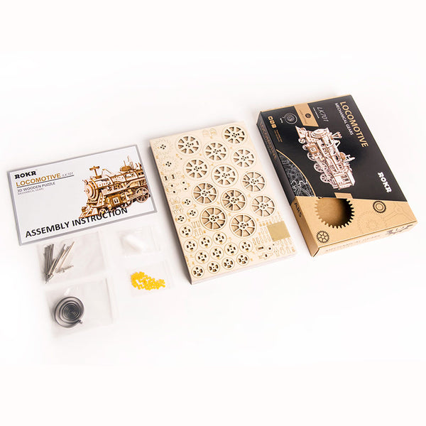 Robotime Mechanical Gear Locomotive 3D Wooden Puzzle image 9