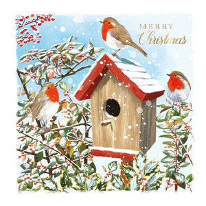 Ling Design Charity Boxed Cards - Robins & Birdbox (Pack of 8) image 0