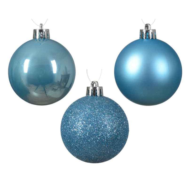 Decoris Shatterproof Baubles in Sugar Blue (Pack of 30) image 1