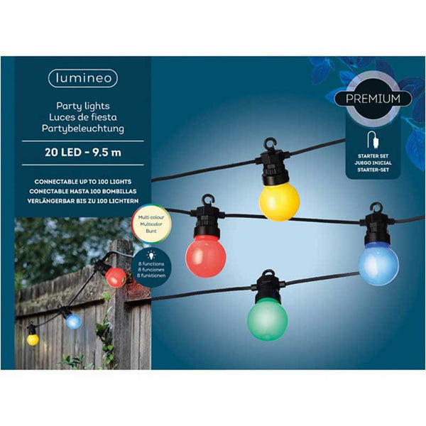Lumineo 20 Premium LED Party Lights Starter Set - Multi-Coloured image 1