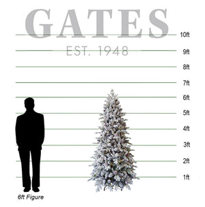 National Tree Snowy Dorchester Pine Pre-Lit Slim Christmas Tree - 6.5ft image 1