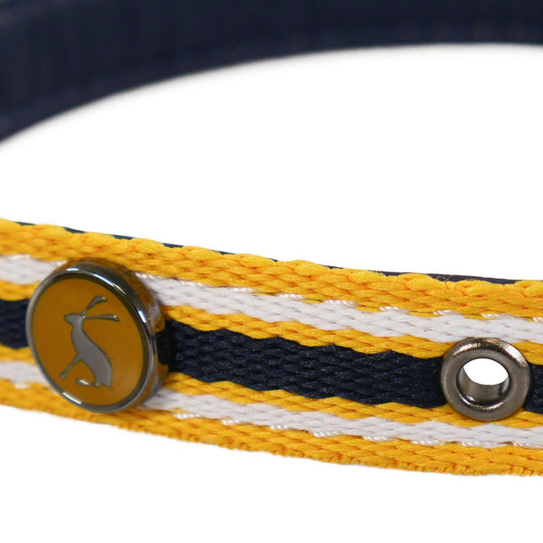 Joules Coastal Yellow Striped Dog Collar image 2