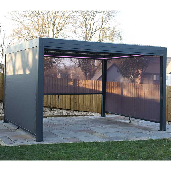 Supremo Belfort Grey Rectangular Pergola with Curtains & LEDs (4m x 3m) image 6