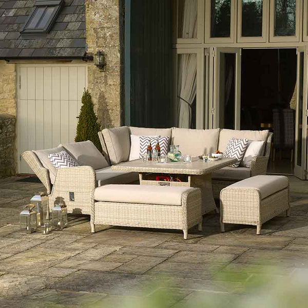 Bramblecrest Chedworth Square Reclining Fire Pit Set in Sandstone image 4