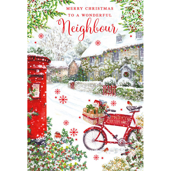 Nigel Quiney Snowy Village Neighbours Christmas Card image 0