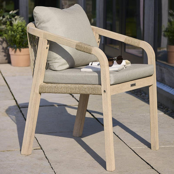 Kettler Cora 4 Seat Round Wooden Dining Set with 2.5m Parasol & 15kg Base image 2