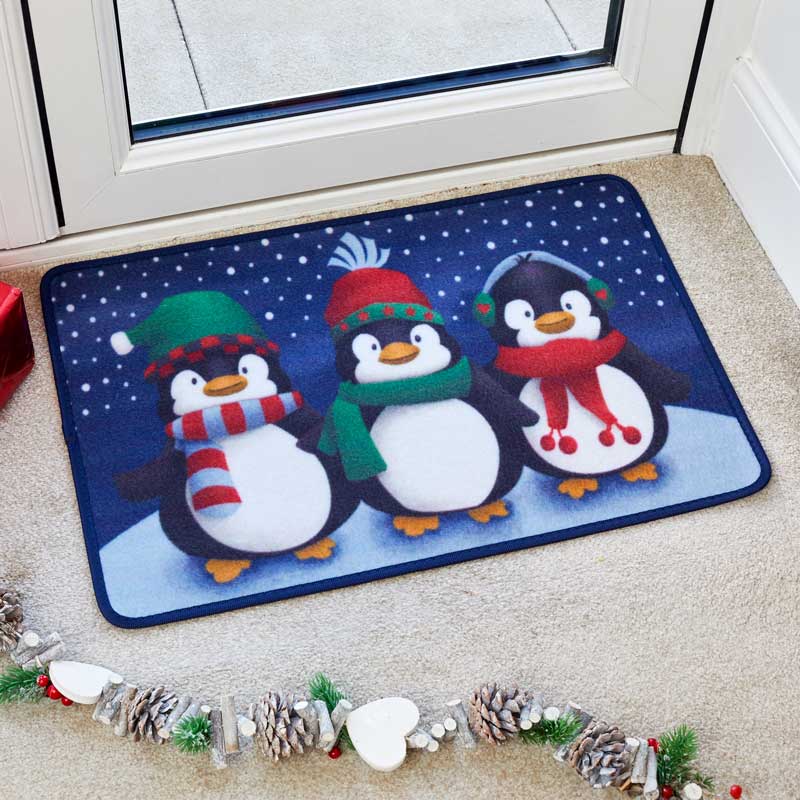 Three Kings Frosty Penguins Doormat image 0