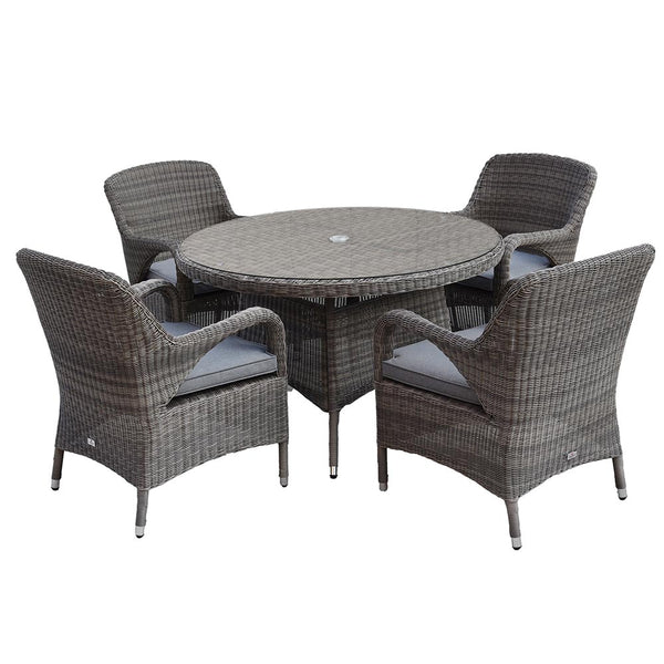 Supremo Verona 4-Seat Dining Set with 120cm Round Table, 2.5m Parasol & Base image 8