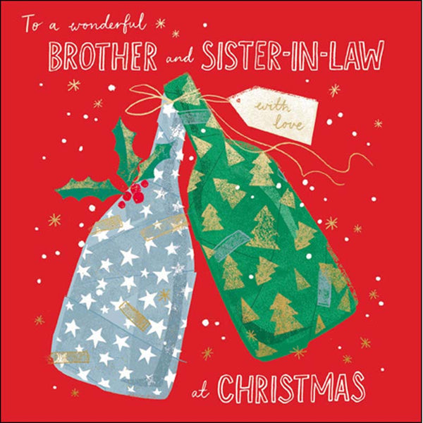 Woodmansterne Wonderful Couple Bottles Christmas Card image 0