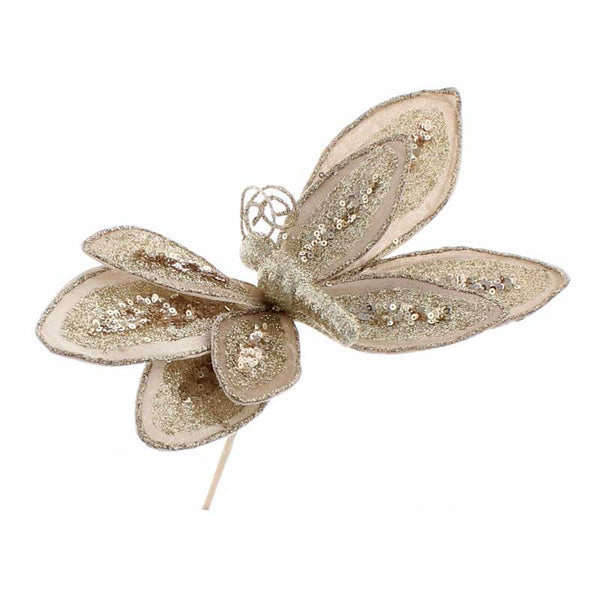 Festive Champagne Gold Butterfly Stem image 0