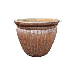 Short Fluted Terracotta Pot Small (D36cm x H30cm) image 0