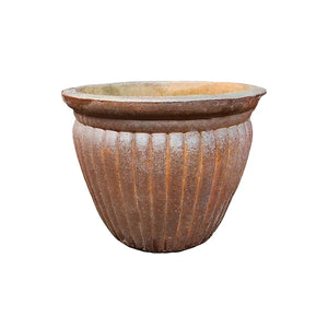 Short Fluted Terracotta Pot Small (D36cm x H30cm) image 0