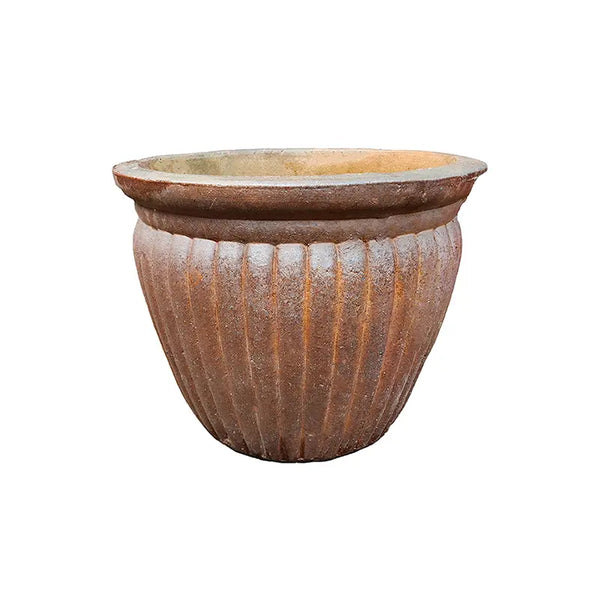 Short Fluted Terracotta Pot Small (D36cm x H30cm) image 0