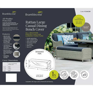 Bramblecrest Cover for Rattan Casual Dining Bench, Large image 1