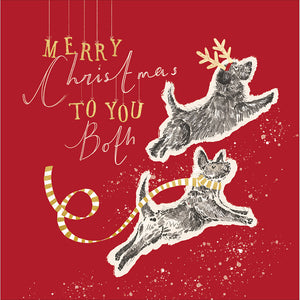 Woodmansterne Two Dogs Running Christmas Card image 0
