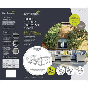 Bramblecrest Covers for Rattan U-Shape Sofa Set with Firepit Coffee Table image 1