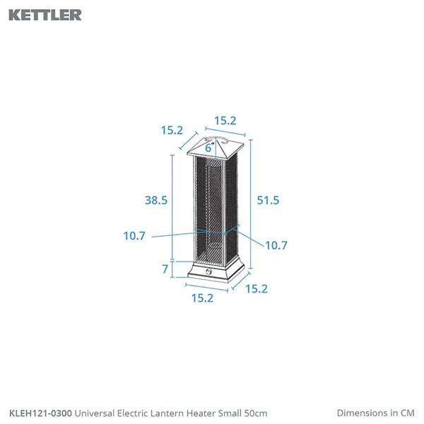 Kettler Kalos Universal Electric Lantern Patio Heater - Small 50cm image 2