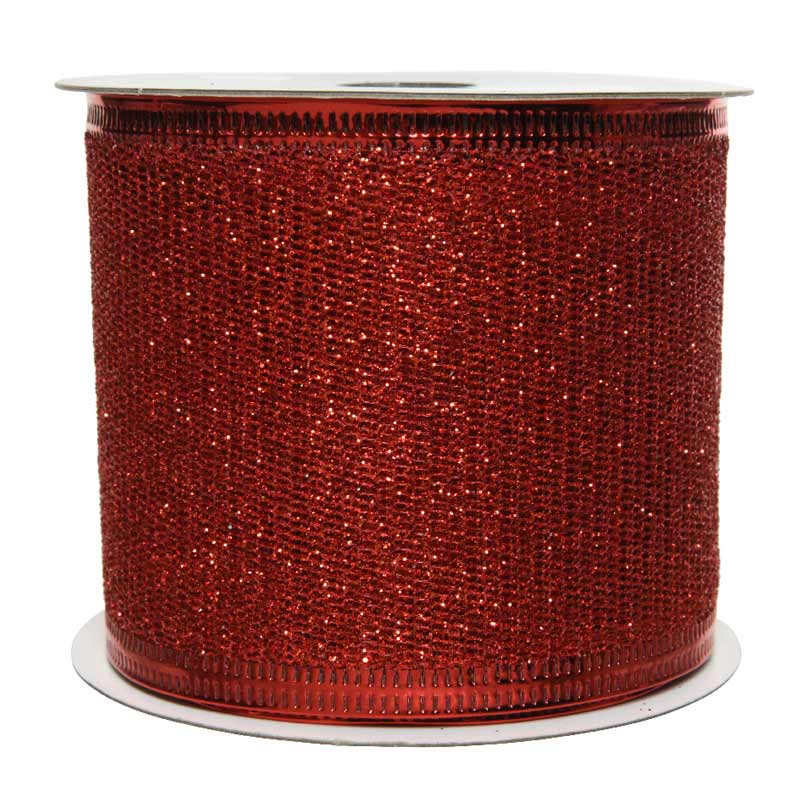 Decoris Red Glitter Ribbon image 0