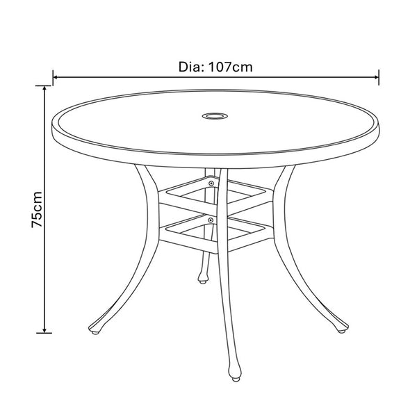Hartman Berkeley 4 Seat Round Garden Dining Set in Maize with Parasol & Base image 10