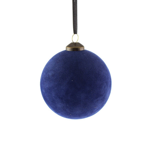 SageDecor Blue Flocked Bauble image 1