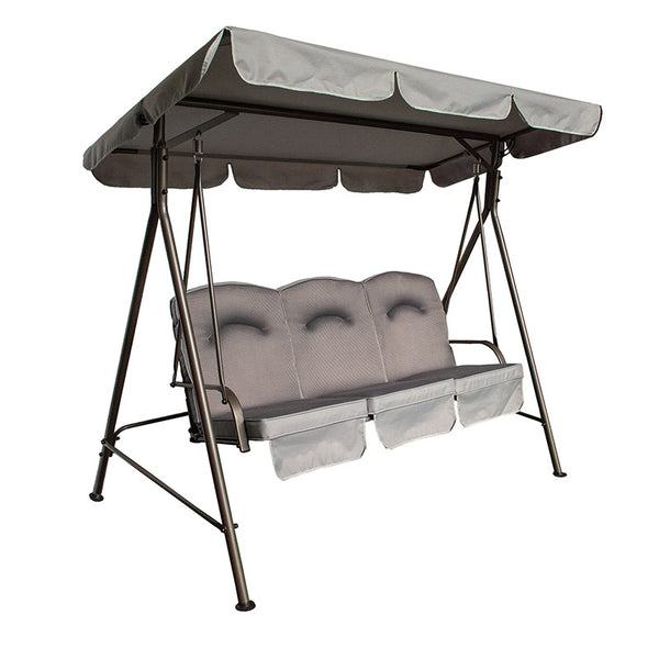 Quest Elite Naples Pro 3-Seater Garden Swing Seat in Grey image 2