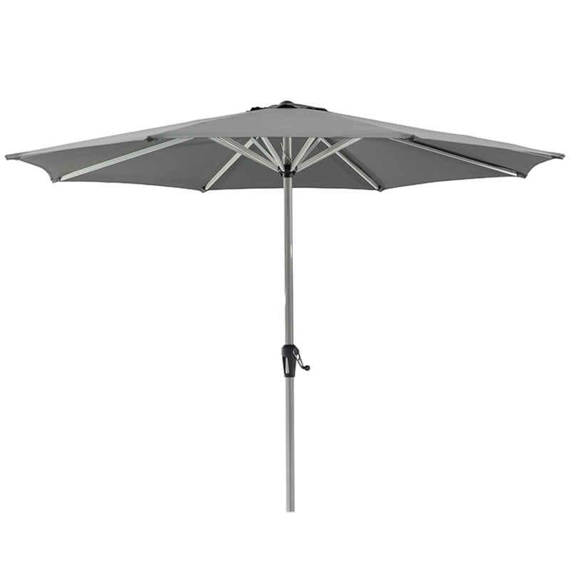 Bramblecrest 3m Round Brushed Aluminium Crank Handle Parasol, Grey image 0