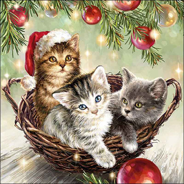 Ambiente Paper Napkins - Cats In Basket (Pack of 20) image 0