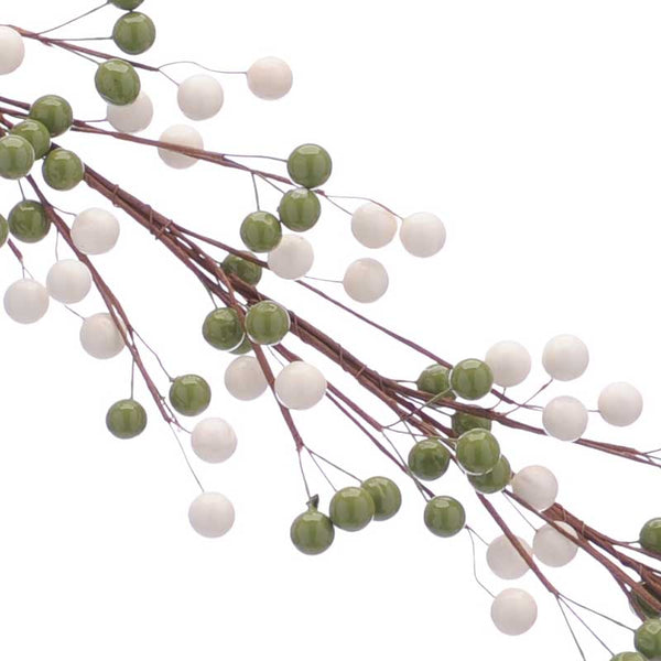 Festive White & Green Berry Garland image 1