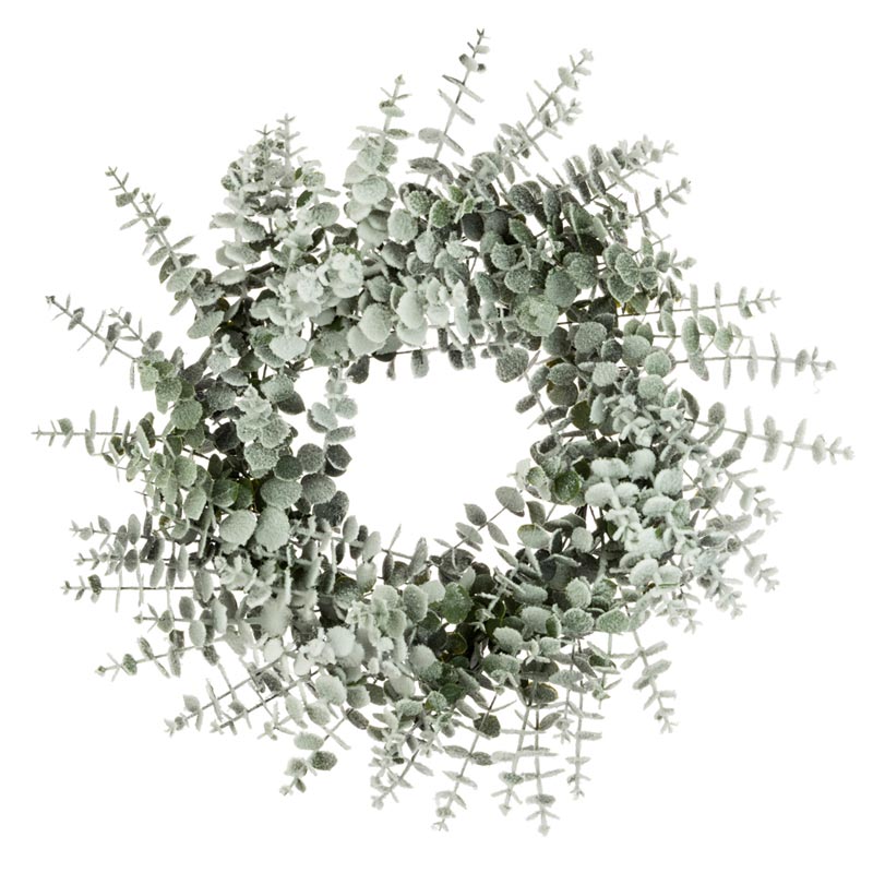 Floralsilk Snowy Spiral Eucalyptus Wreath image 0