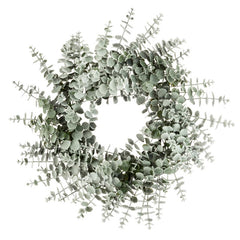 Floralsilk Snowy Spiral Eucalyptus Wreath image 0