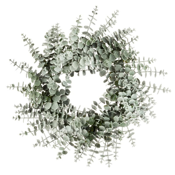 Floralsilk Snowy Spiral Eucalyptus Wreath image 0