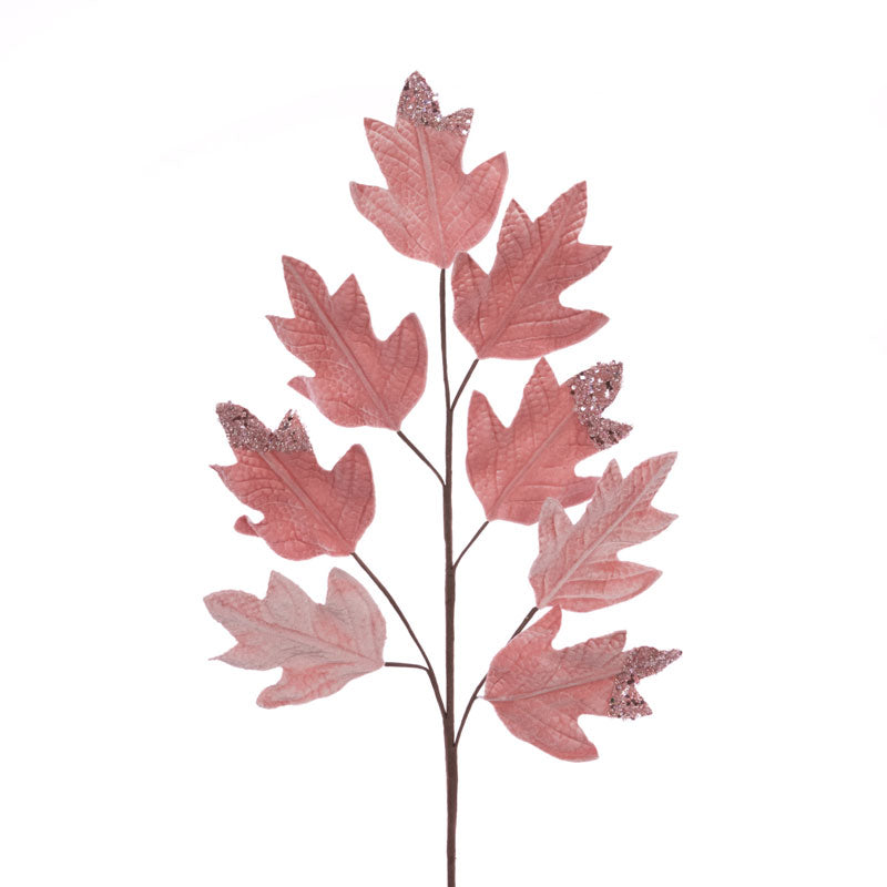 Floralsilk Pink Velvet Leaf Spray (70cm) image 0