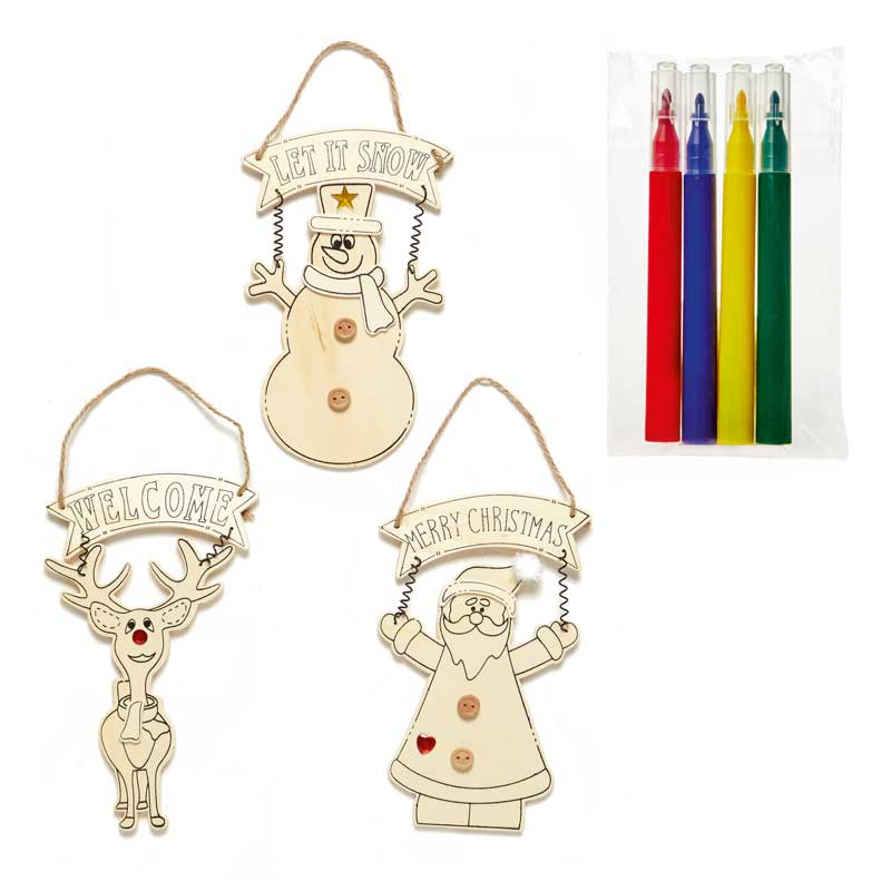 Premier Colour Your Own Hanging Ornament (Assorted Designs) image 0
