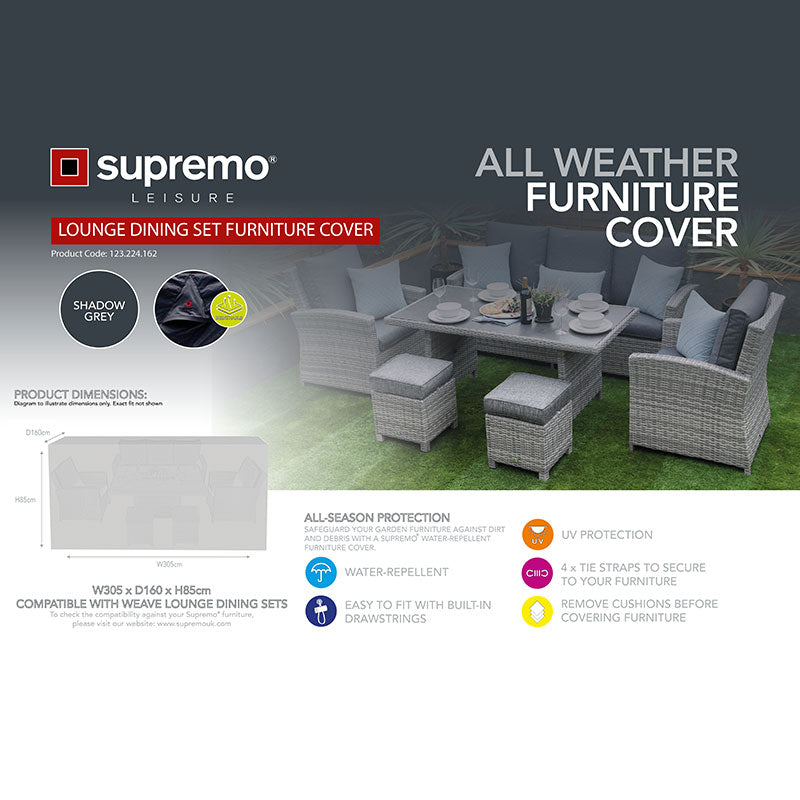 Supremo Cover for Woven 3-Seat Sofa Lounge Dining Set, 305 x 160cm image 0