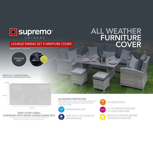 Supremo Cover for Woven 3-Seat Sofa Lounge Dining Set, 305 x 160cm image 1