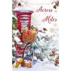 Words N Wishes Postbox Scene with Bike Christmas Card image 0