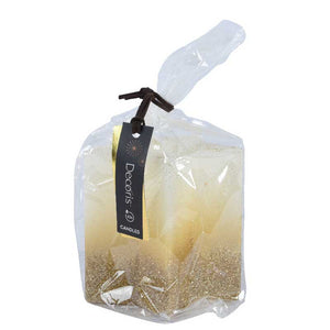 Decoris White Glitter Star-Shaped Candle image 3